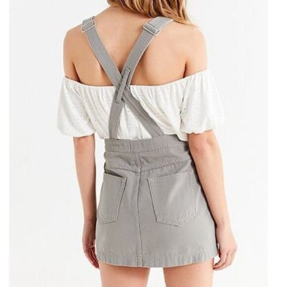 Urban Outfitters BDG Pinne Canvas Skirtall Overall Mini Dress Canvas Sun Summer - Picture 2 of 10